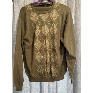Preswick & Moore Sweater Men's Size Large Long Sleeve Pullover Brown/Tan Cotton